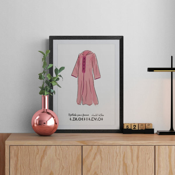 Affiche djellaba femme (pink)