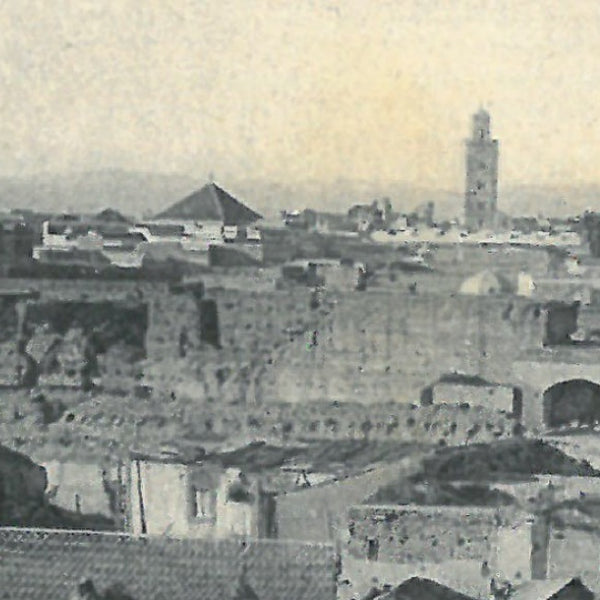 Affiche d'une vue ancienne de Marrakech - Place Jemaa el Fna - vers 1920