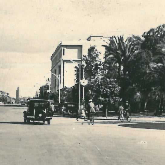 <transcy>Old view of Marrakech - Avenue Mangin (Mohammed V) - around 1940</transcy>