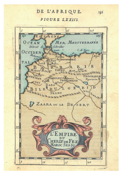Carte ancienne du Maroc - 1683