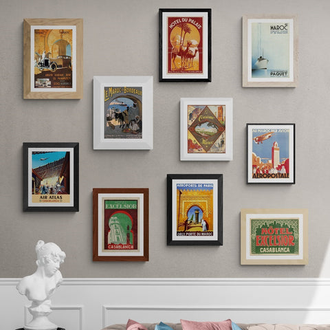 <transcy>Collection of 10 vintage advertising posters in A4 size</transcy>