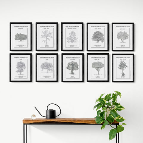<transcy>Complete collection of 10 botanical prints in A4 format</transcy>