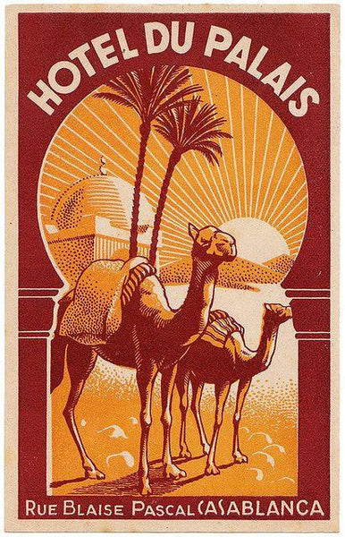 <transcy>Vintage advertising poster "Hôtel du Palais Casablanca"</transcy>