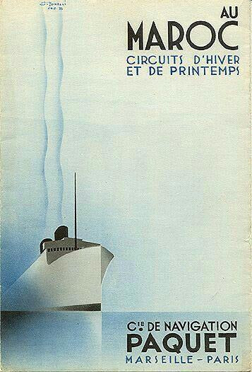 Affiche publicitaire vintage "Navigation Paquet"