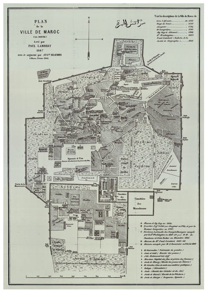 Plan ancien de Marrakech - 1867 - reproduction